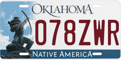 OK license plate 078ZWR