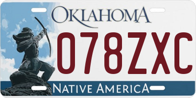 OK license plate 078ZXC