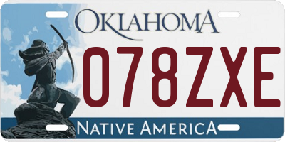 OK license plate 078ZXE