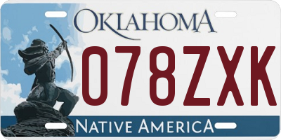 OK license plate 078ZXK