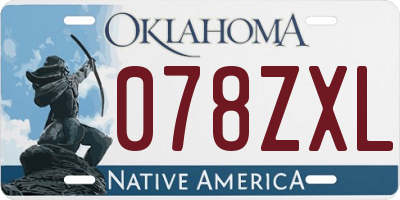 OK license plate 078ZXL
