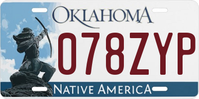 OK license plate 078ZYP