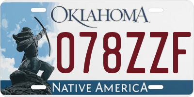 OK license plate 078ZZF