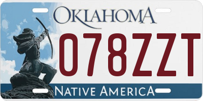 OK license plate 078ZZT
