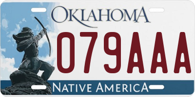 OK license plate 079AAA