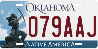 OK license plate 079AAJ