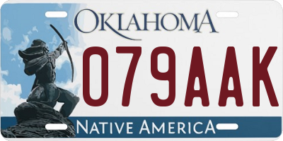 OK license plate 079AAK