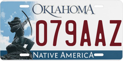 OK license plate 079AAZ