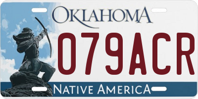 OK license plate 079ACR