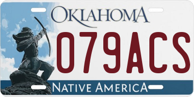 OK license plate 079ACS