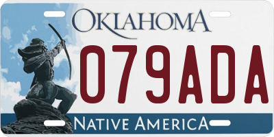 OK license plate 079ADA