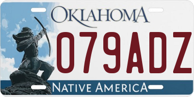 OK license plate 079ADZ