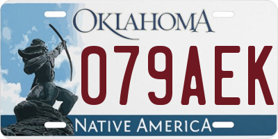 OK license plate 079AEK