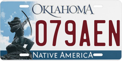OK license plate 079AEN