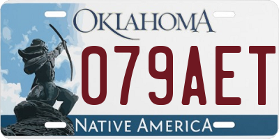 OK license plate 079AET