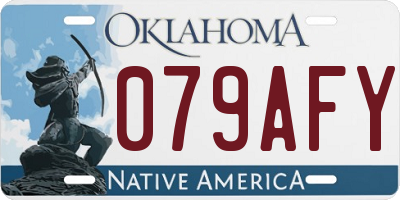 OK license plate 079AFY