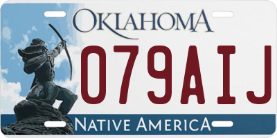 OK license plate 079AIJ