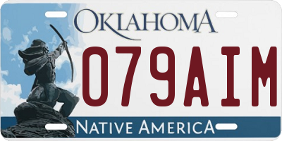 OK license plate 079AIM