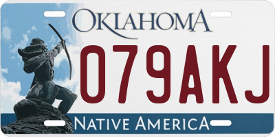 OK license plate 079AKJ