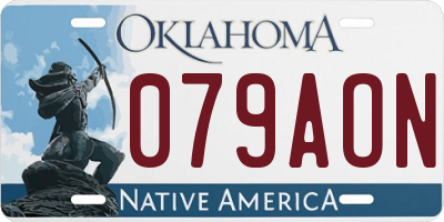 OK license plate 079AON