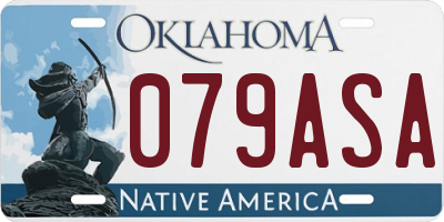OK license plate 079ASA
