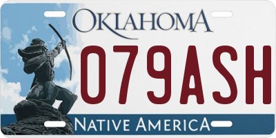 OK license plate 079ASH