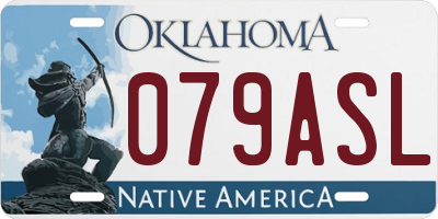OK license plate 079ASL