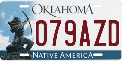 OK license plate 079AZD