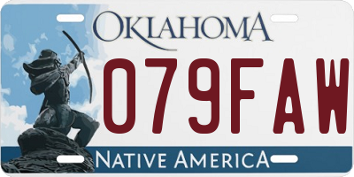 OK license plate 079FAW