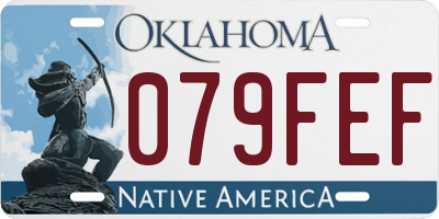 OK license plate 079FEF