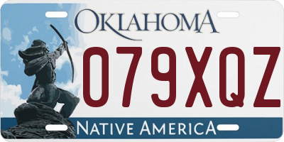 OK license plate 079XQZ