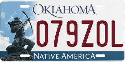 OK license plate 079ZOL