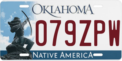 OK license plate 079ZPW