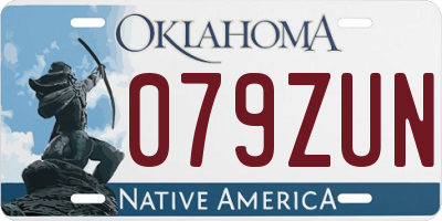 OK license plate 079ZUN