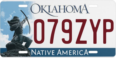 OK license plate 079ZYP