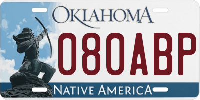OK license plate 080ABP
