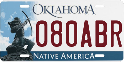 OK license plate 080ABR