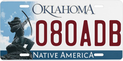 OK license plate 080ADB