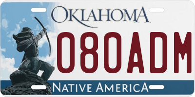 OK license plate 080ADM