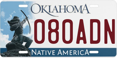 OK license plate 080ADN