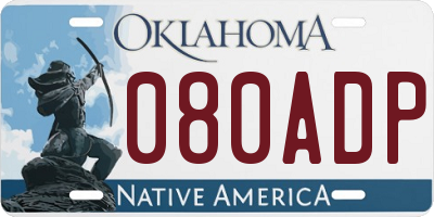 OK license plate 080ADP