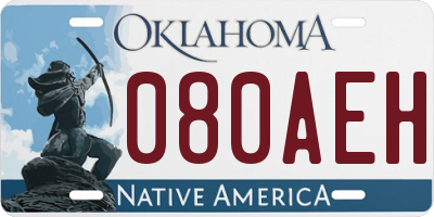 OK license plate 080AEH