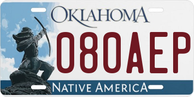 OK license plate 080AEP