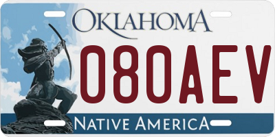 OK license plate 080AEV