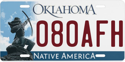 OK license plate 080AFH