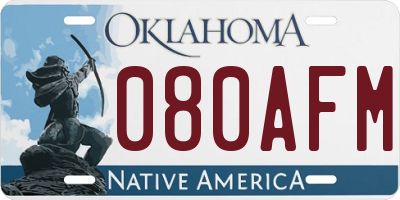 OK license plate 080AFM