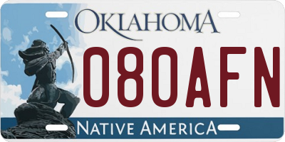 OK license plate 080AFN