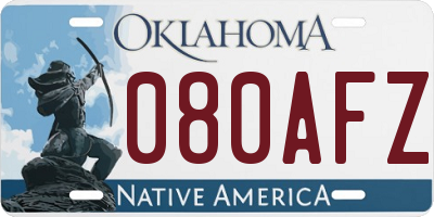 OK license plate 080AFZ