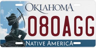 OK license plate 080AGG
