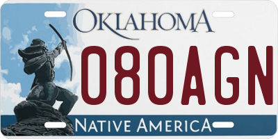 OK license plate 080AGN